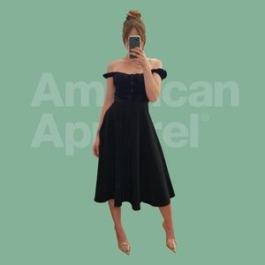 American Apparel Black Midi Circle Skirt